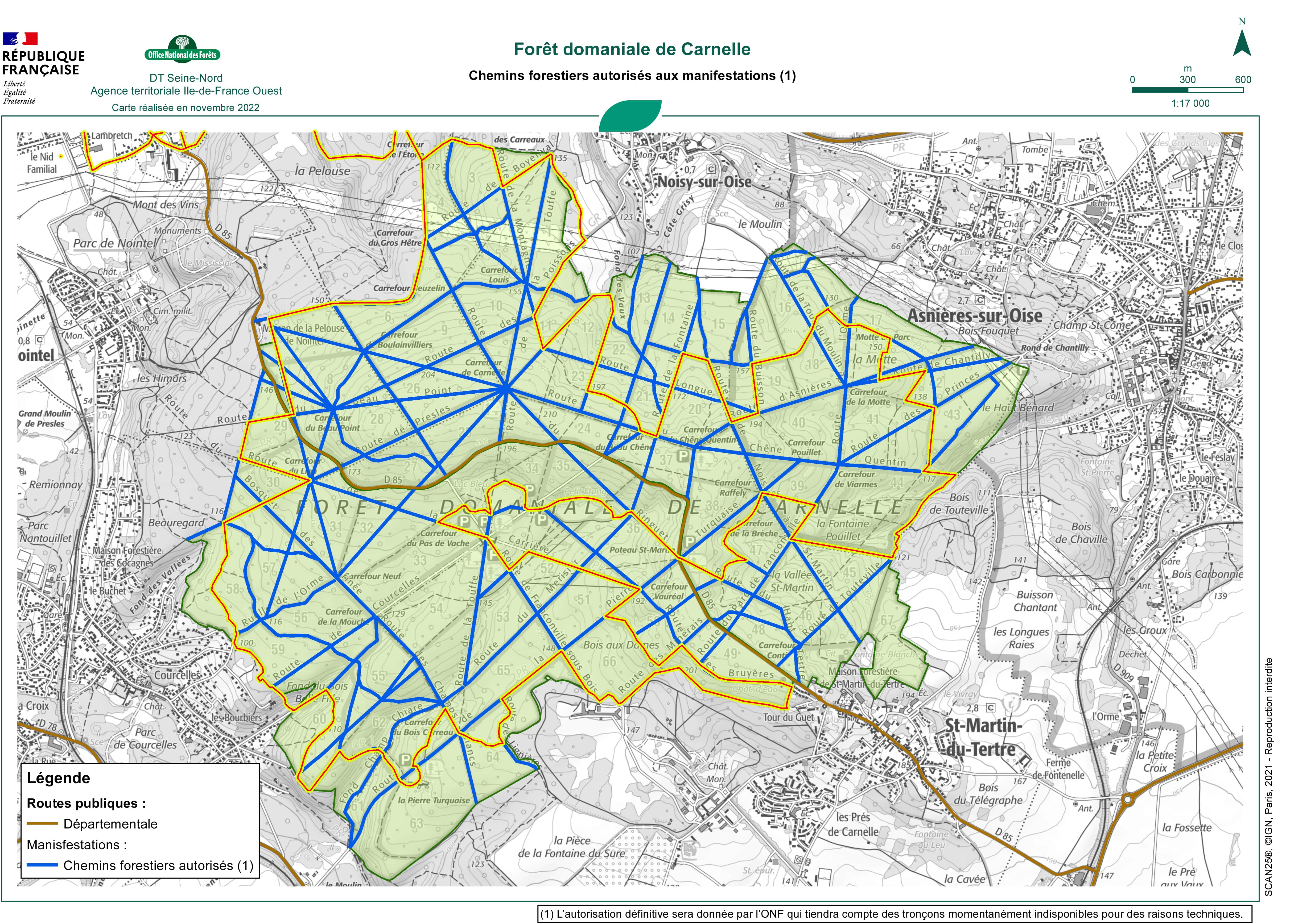 Map de la forêt de Carnelle 30